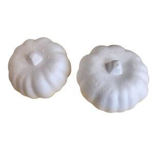 Set of 2 White Styrofoam Pumpkins for DIY Crafts Painting Carving Fall Halloween